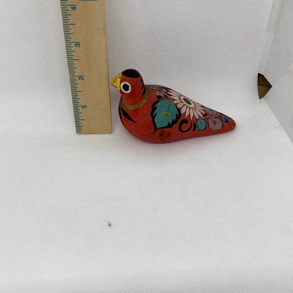 Mexican hand painted pottery bird - Picture 1 of 4
